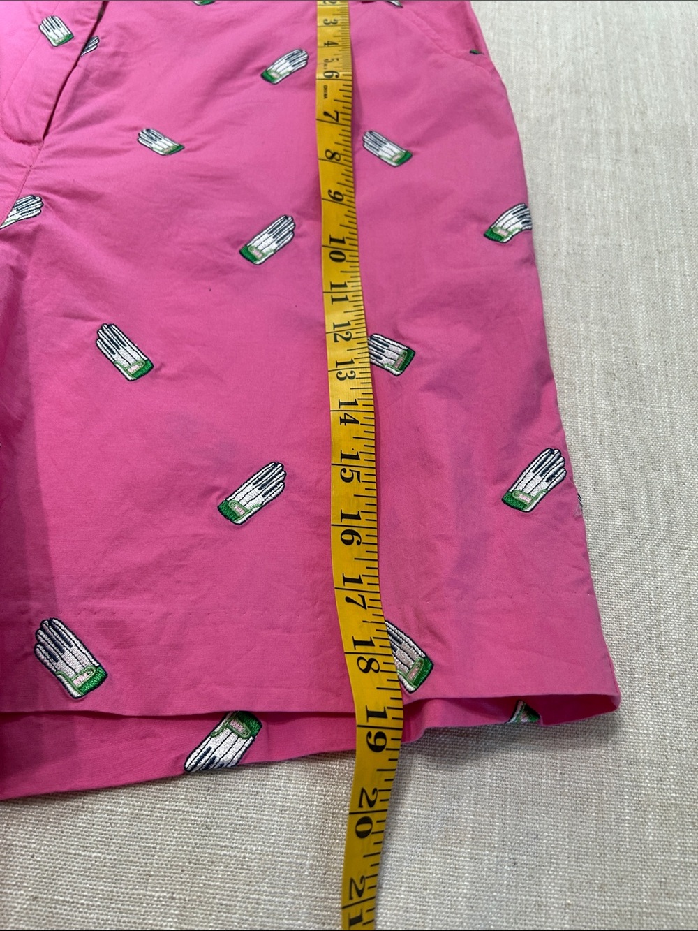 Vintage Lilly Pulitzer Bermuda Shorts Size 12 Pink Golf Glove Embroidered Preppy - Picture 6 of 11